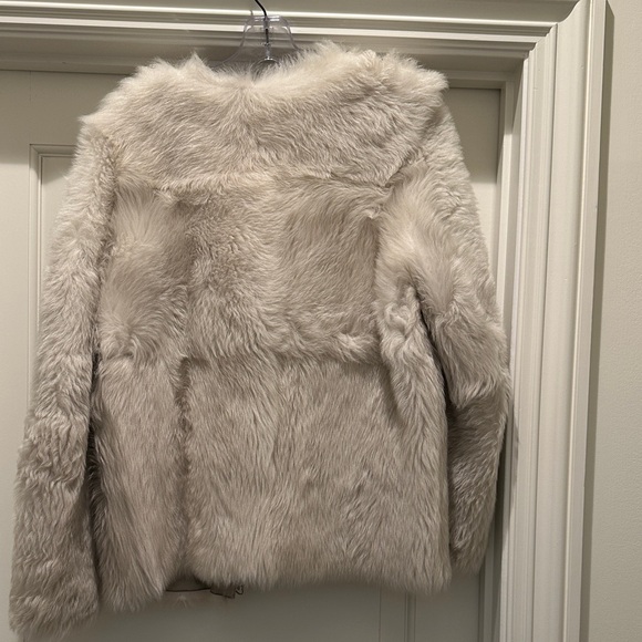 Women's shearling and suede Jacket in Cream - Picture 3 of 6